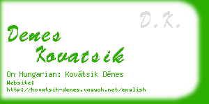 denes kovatsik business card